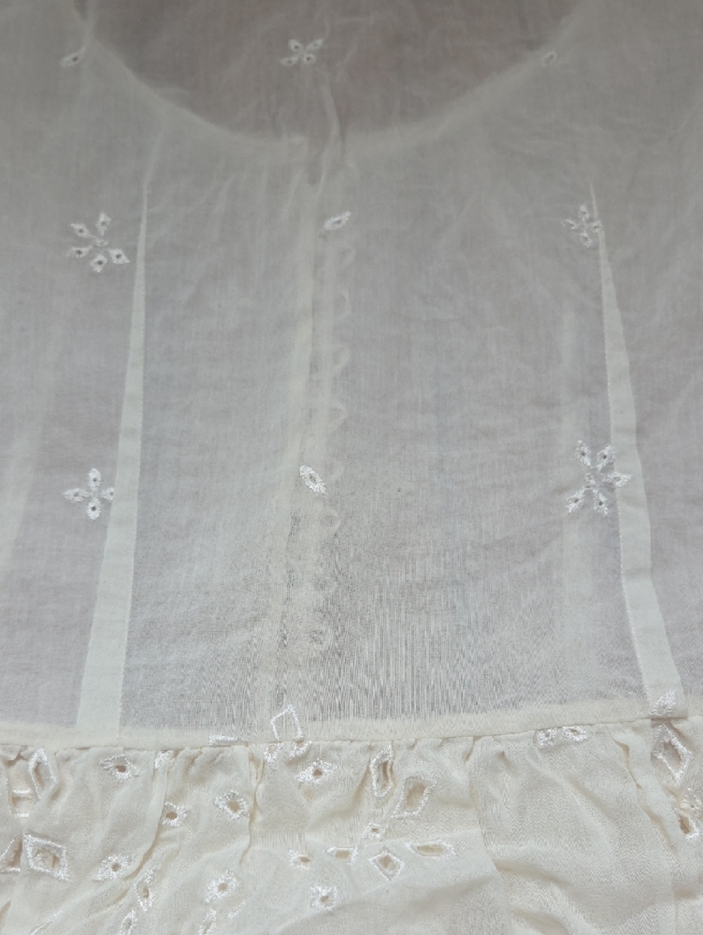 See By Chloe Cream Eyelet Peplum Blouse - Picture 7 of 9
